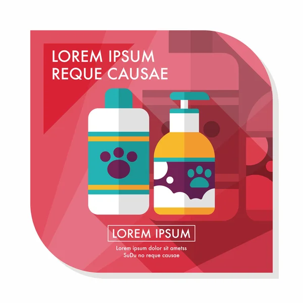 Pet shampoo flat icon with long shadow, eps10 — стоковый вектор