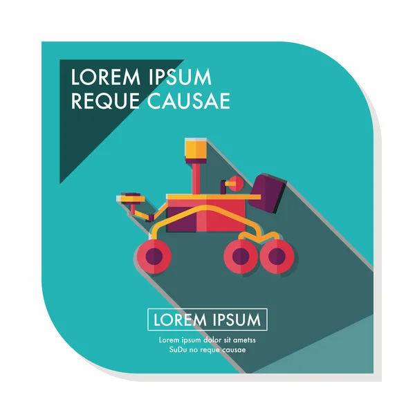 Space Rover icono plano con sombra larga, eps10 — Vector de stock