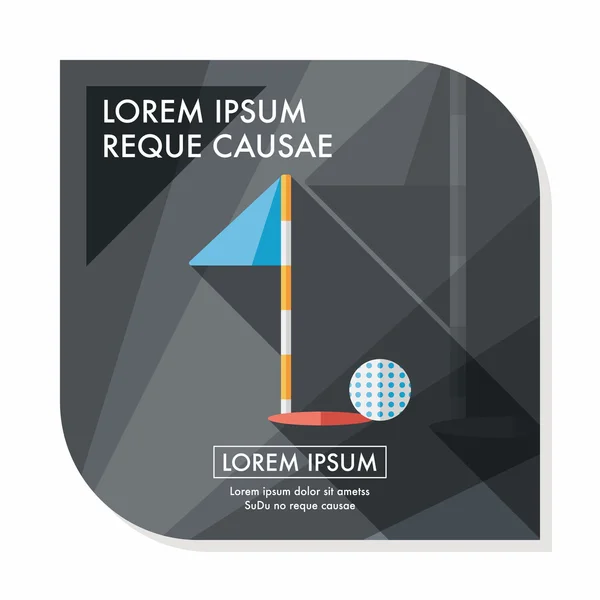 Golf platte pictogram met lange schaduw, eps10 — Stockvector