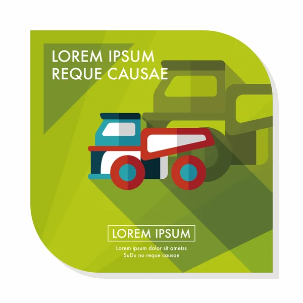 Transportation truck flat icon with long shadow,eps10