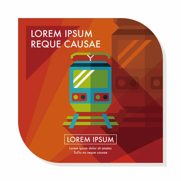 Transport kolejowy płaski ikona z długim cieniem, eps10 — Wektor stockowy