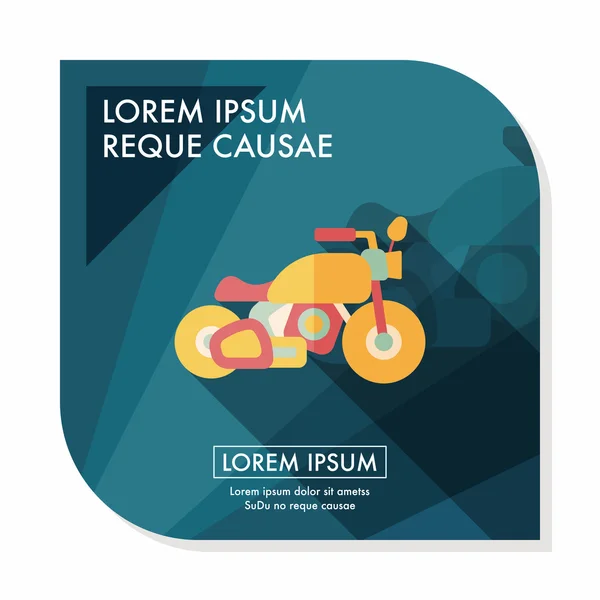 Transport motocykla płaski ikona z długim cieniem, eps10 — Wektor stockowy