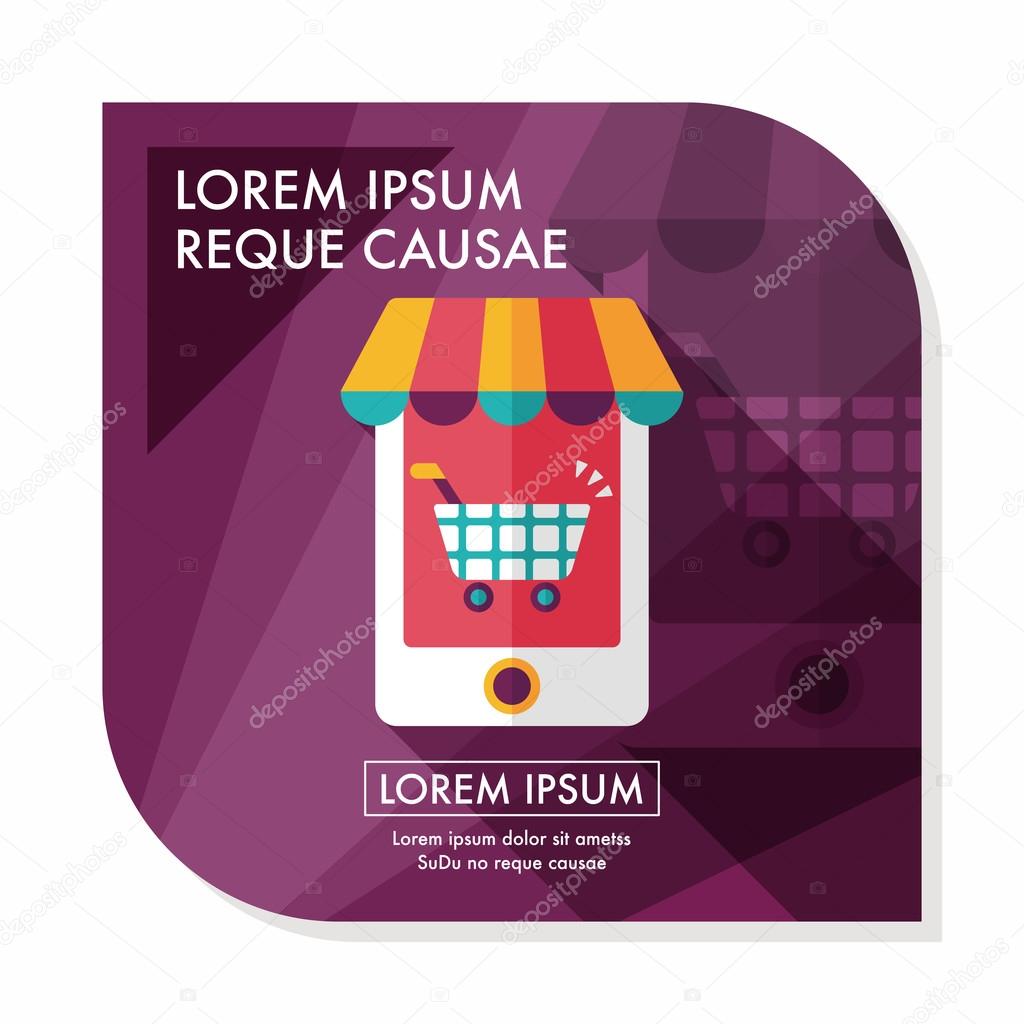 shopping store flat icon with long shadow,eps10