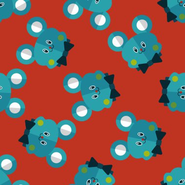 oyuncak ayı düz simgesi Dikişsiz desen arka plan