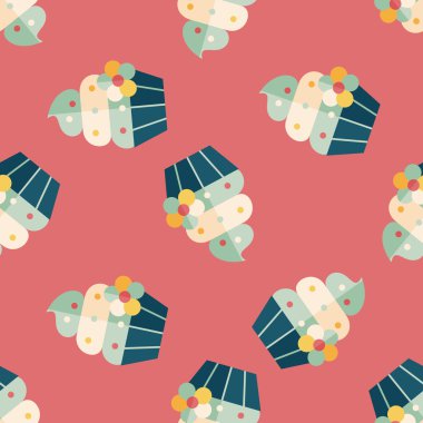 doğum günü pastası düz simgesi, eps10 Dikişsiz desen arka plan