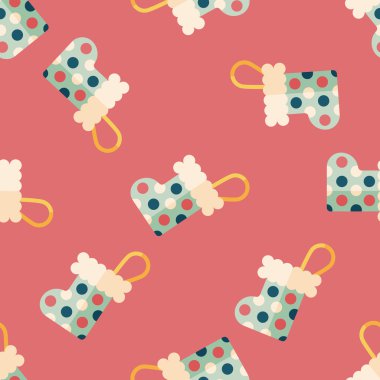 Noel çorap düz simgesini Eps 10 Dikişsiz desen arka plan