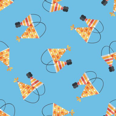 Doğum günü şapkası düz simgesi, eps10 Dikişsiz desen arka plan