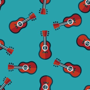 gitar düz simgesi Dikişsiz desen arka plan