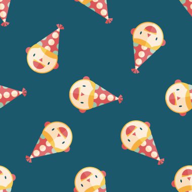 Doğum günü partisi çocuk düz simgesi, eps10 Dikişsiz desen arka plan