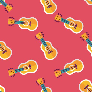 gitar düz simgesi Dikişsiz desen arka plan