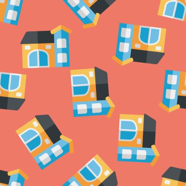 Bina ev düz simgesi, eps10 Dikişsiz desen arka plan