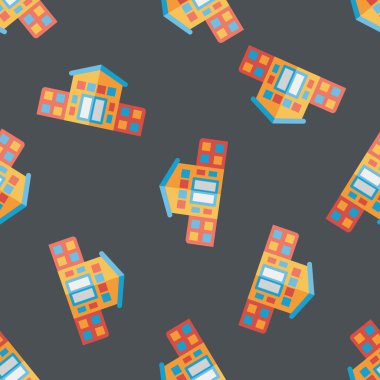 Bina ev düz simgesi, eps10 Dikişsiz desen arka plan