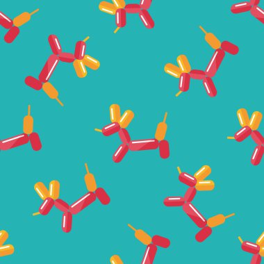 Balon köpek düz simgesi, eps10 Dikişsiz desen arka plan