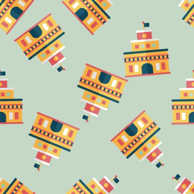 Bina kale düz simgesi, eps10 Dikişsiz desen arka plan