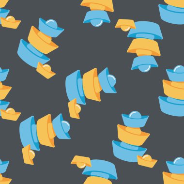 Çin yeni yılı düz simgesi, eps10, Altın külçe de Dikişsiz desen arka plan