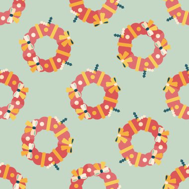 Noel Holly çelenk düz simgesi, eps10 Dikişsiz desen arka plan