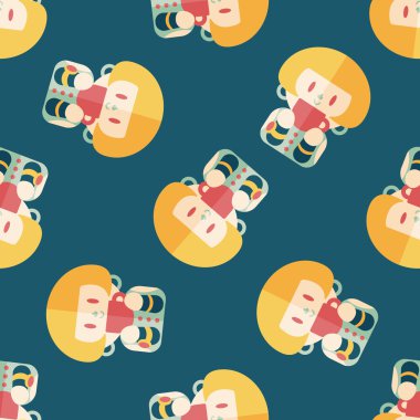 kahve düz simgesi, eps10 Dikişsiz desen arka plan içme kadın