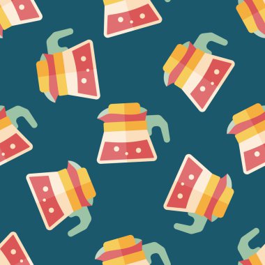 kahve su ısıtıcısı düz simgesi, eps10 Dikişsiz desen arka plan