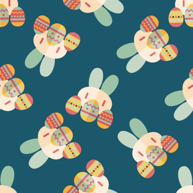 Paskalya tavşanı düz simgesi, eps10 Dikişsiz desen arka plan