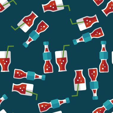 soda içmek düz simgesi, eps10 Dikişsiz desen arka plan