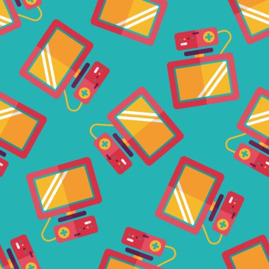 TV oyun düz simgesi, eps10 Dikişsiz desen arka plan