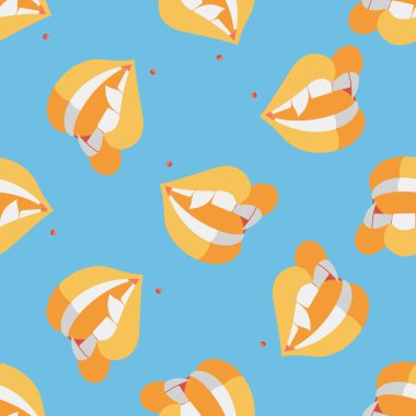 Cadılar Bayramı dişleri düz simgesi, eps10 Dikişsiz desen arka plan