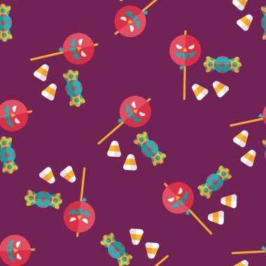 Cadılar Bayramı şeker düz simgesi, eps10 Dikişsiz desen arka plan