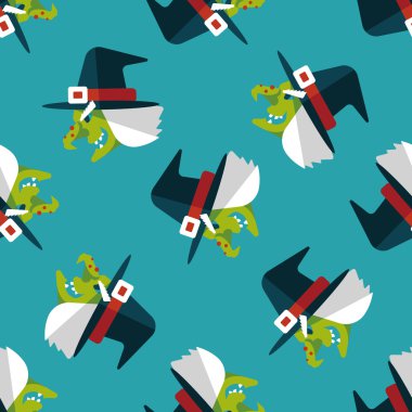 Cadı şapka düz simgesi, eps10 Dikişsiz desen arka plan