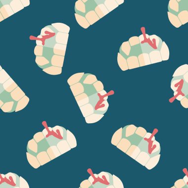 Cadılar Bayramı dişleri düz simgesi, eps10 Dikişsiz desen arka plan