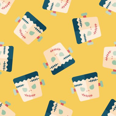 Frankenstein düz simgesi, eps10 Dikişsiz desen arka plan