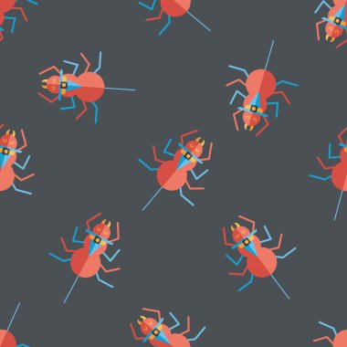 Halloween örümcek düz simgesi, eps10 Dikişsiz desen arka plan