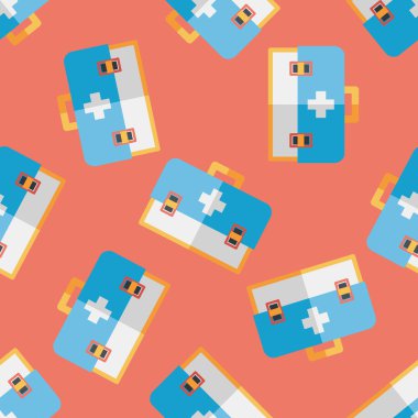 ilk yardım seti düz simgesi Dikişsiz desen arka plan