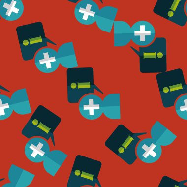 tıbbi konuşma düz simgesi Dikişsiz desen arka plan