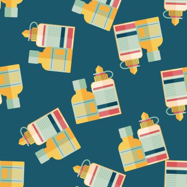 Tıbbi şişe düz simgesi Dikişsiz desen arka plan