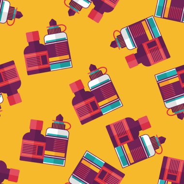 Tıbbi şişe düz simgesi Dikişsiz desen arka plan