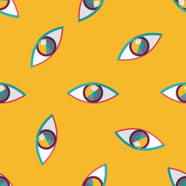 Göz düz simgesi Dikişsiz desen arka plan