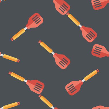 mutfak eşyaları spatula düz simgesi, eps10 Dikişsiz desen arka plan