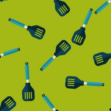 mutfak eşyaları spatula düz simgesi, eps10 Dikişsiz desen arka plan