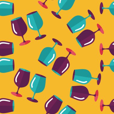 mutfak eşyaları cam bardak düz simgesi, eps10 Dikişsiz desen arka plan