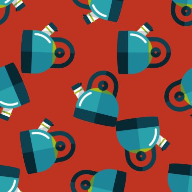 mutfak eşyaları çay potu düz simgesi, eps10 Dikişsiz desen arka plan