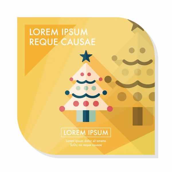 Christmas tree flat icon with long shadow, eps10 — Stock Vector