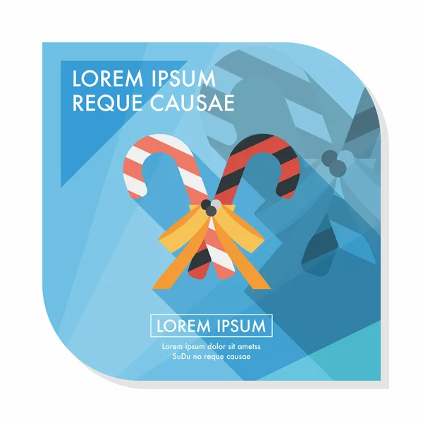 Різдвяні цукерки тростини плоский значок з довгою тінь, триває10 — стоковий вектор
