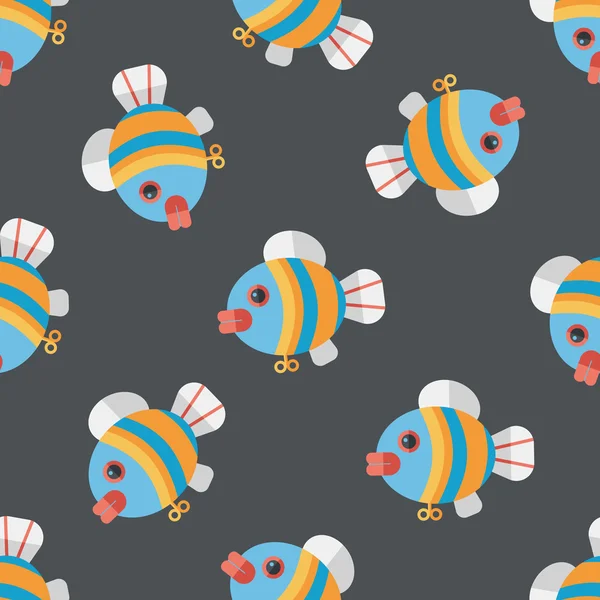 Balık oyuncak düz simgesini eps 10 Dikişsiz desen arka plan — Stok Vektör