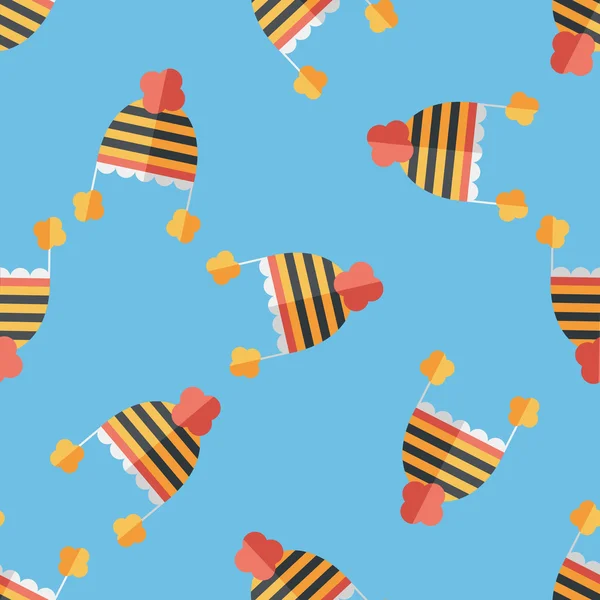 赤ちゃん帽子フラット アイコン、eps10 のシームレスなパターン背景 — ストックベクタ