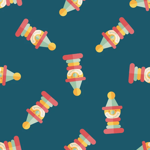 Pyramide jouet icône plate, eps10 fond de motif sans couture — Image vectorielle