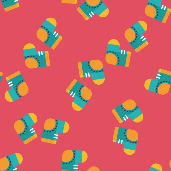 Chaussettes icône plate, EPS 10 fond de motif sans couture — Image vectorielle