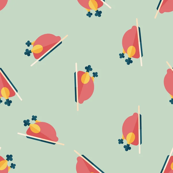 Icône plat de nourriture de poulet, eps10 fond de motif sans couture — Image vectorielle