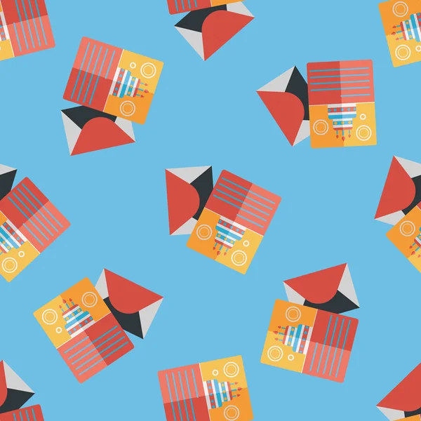 Joyeux anniversaire carte icône plate, eps10 fond de motif sans couture — Image vectorielle