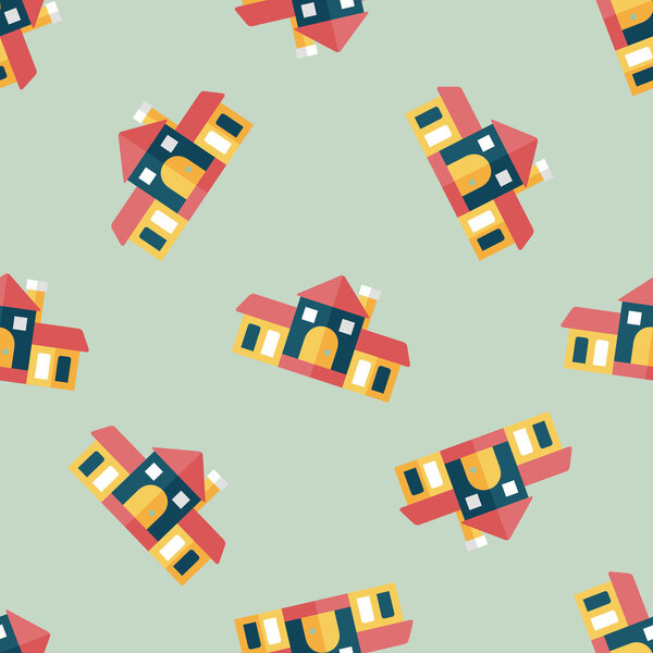 Building flat icon,eps10 seamless pattern background