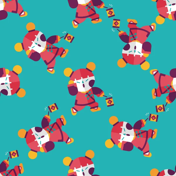 Çin yeni yılı kız düz simgesi, eps10 Dikişsiz desen arka plan